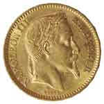 Goldmünze Francs Napoleon III. Vorderseite